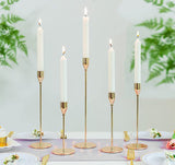 1 x Brand New Candlestick Gold Set of 10, Metal Candle Holder Wedding Candle Stand for Candlelight Dinner Anniversary Party Decoration, Vintage Taper Candle Holder for Table Decoration - RRP €57.98