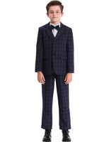 1 x RAW Customer Returns mintgreen Boys Suit Blazer Kids Formal Wedding Outfits Winter Gentleman Tuexdo Sets, Navy Blue, 8-9 Years, 140 - RRP €42.52