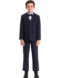 1 x RAW Customer Returns mintgreen Boys Suit Blazer Kids Formal Wedding Outfits Winter Gentleman Tuexdo Sets, Navy Blue, 8-9 Years, 140 - RRP €42.52