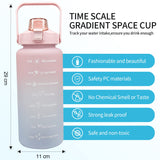 1 x RAW Customer Returns minghaoyuan Sports Drinking Bottle, 2 Liter Water Bottle with Time Marker and Straw, BPA-Free, Carbonated Drinking Bottle for Fitness, Gym, Home, Office, Fishing, Outdoor Pink  - RRP €14.75