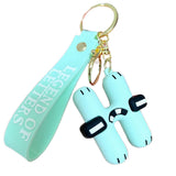 6 x Brand New Shining crown keychain letter alphabet keychain, PVC material, light green - RRP €165.6