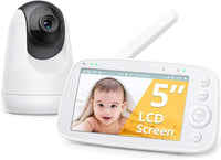 1 x RAW Customer Returns FAKEME baby monitor with camera 5 inch 720P HD IPS display baby monitor camera VOX mode, 4500 mAh battery, night vision, 110 wide angle, temperature sensor 2-way audio, divisible screen, 300M range - RRP €127.04