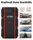 1 x RAW Customer Returns UTRAI Jump Starter Power Bank 2000A 13800mAh Engines up to 7.5L Petrol 5.5L Diesel Smart Clip Car Emergency Starter with LED Screen Car Battery Starter - RRP €43.36