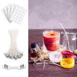 2 x Brand New Candle wick, candle wicks, candle wick 15 cm, 50 pieces cotton candle wicks and 5 pieces stickers as well as with 1 piece stainless steel wick fixed holder for candle making, candle DIY - RRP €40.8