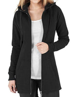 1 x RAW Customer Returns Vancavoo Fleece Jacket Women s Long Winter Jacket Sweat Jacket Hooded Jacket Zip Hoodie Loose Jackets Plain Sweatshirt Long Coat Cardigan Outwear with Pockets, Black L - RRP €32.99