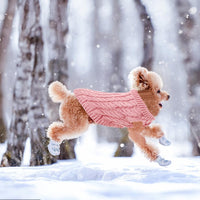 1 x Brand New Knitted Puppy Pullover Sweater, Dog Turtleneck Knitted Dog Sweater in Winter Autumn, Warm Dog Pullover, Soft Turtleneck Dog Vest, for Small Dogs, Medium Dogs L, Pink  - RRP €8.65