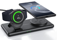 1 x RAW Customer Returns SwanScout Wireless Charger for Samsung, SwanScout 502S, 2 in 1 Foldable Wireless Charging Station for Samsung S24 Ultra S23 Note 20 Z Flip 5, Charging Base for Galaxy Watch 6 5, Buds 2 Pro - RRP €33.99