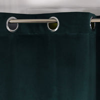 1 x RAW Customer Returns FLYing Curtains - Curtains for the living room, bedroom - Opaque curtain with eyelets, velvet curtain, eyelet curtain - 1 piece - 145 x 250 cm - dark green - RRP €22.08