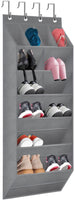 1 x RAW Customer Returns TIOYOTY Over the Door Hanging Shoe Organizer with Large Deep Pockets, Shoe Rack for Narrow Doors, Multifunctional Shoe Holder for Dorm Room Closet Door, Gray - RRP €22.99