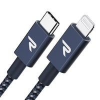 1 x RAW Customer Returns RAMPOW USB C to Lightning Cable Nylon 2M MFi Certified for iPhone 14 13 12 11 11 Pro Pro Max XS XR X 8 7 6, iPad Mini, iPad Air -2M, Navy Blue - RRP €26.4