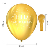 74 x Brand New Zonon Eid Mubarak Festival Party Decoration Set, Includes Banner and 10 Pieces Gold Eid Mubarak Balloons for Home Party Decoration Classic Style  - RRP €737.78