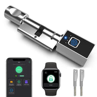 1 x RAW Customer Returns Electronic door lock 80mm 40 40 with key fingerprint Bluetooth app remote authorization - Suitable for doors most EU - door locks DIY assembly supports iOS Watch - RRP €109.99