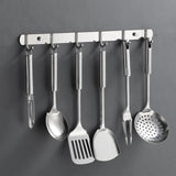 1 x RAW Customer Returns ERBO Stainless Steel Hook Rack, Coat Rack with 6 Hooks, Wall Coat Hook for Kitchen, Wall Coat Rack, Bedroom, Bathroom Silver, 31cm  - RRP €8.05