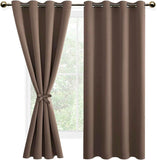 1 x RAW Customer Returns DWCN Curtain Opaque Blackout Curtains with Eyelets 2 Pieces Thermal Curtain for Living Room, Bedroom, Cappuccino, 160 x 106 cm H x W  - RRP €27.22