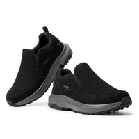 1 x RAW Customer Returns FitVille hiking shoes men extra wide trekking shoes non-slip outdoor shoes breathable casual shoes slip on walking shoes wide men s sneakers with arch support, black, 43 EU, X-Wide - RRP €59.11