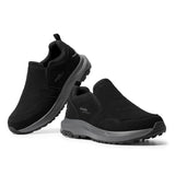 1 x RAW Customer Returns FitVille hiking shoes men extra wide trekking shoes non-slip outdoor shoes breathable casual shoes slip on walking shoes wide men s sneakers with arch support, black, 43 EU, wide - RRP €69.99