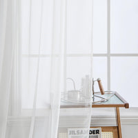 1 x RAW Customer Returns MIULEE Curtains with ruffle tape Curtain Transparent curtain made of plain transparent sheer voile living room airy decorative curtain for bedroom set of 2 260 x 140cm H x W white - RRP €23.18