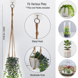 1 x RAW Customer Returns Rescien 2 Pack Artificial Plants Hanging with 2 Macrame Hanging Baskets, Artificial Hanging Plants Artificial Plant Eucalyptus Leaves 81cm Long with Pots for Indoor Outdoor Bathroom Garden Decoration - RRP €22.16