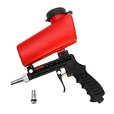 1 x RAW Customer Returns QWORK Sandblasting Gun, Pneumatic Gun, for Automotive Maintenance for Rust, Paint, Red - RRP €18.61