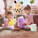 1 x RAW Customer Returns Herbests Bubble Tea Plush Toy, 35CM Boba Cuddly Toy Milk Tea Cup Pillow Stuffed Plush Toy Fruit Plush Pillow Soft Sleeping Pillow Birthday Gift for Children Adults, Grape smile - RRP €16.12