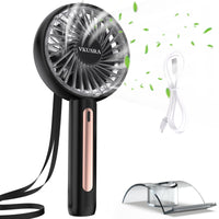 1 x RAW Customer Returns VKUSRA Handheld Fan, Portable Mini Fan with 4 Wind Speeds and 15 Rotatable Design, Electric Rechargeable USB Fan for Travel, Office, Home, Outdoor, Indoor - RRP €13.09