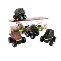 1 x RAW Customer Returns DINOBROS Pull Back Dinosaur Car Toys 4 Pack Dino Toys for 3 Year Old Boys and Toddlers T-Rex Dinosaur Games Monster Trucks - RRP €11.62