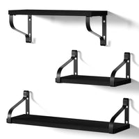 1 x RAW Customer Returns Love-KANKEI Wall Shelves Black Floating Wall Shelves with Set of 3 Shelves U-Shaped Wall Hanging Floating Wall Shelves for Kitchen, Children s Room, Bathroom, Length 43 33 23cm - RRP €26.21