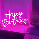 1 x RAW Customer Returns HFHungkeong Happy Birthday Neon LED Letters Neon Light Can Be Used for Birthday Parties Bars Pubs Wedding Anniversaries Valentine s Day Home Decoration Background Decoration Night Lights Pink  - RRP €30.95