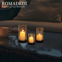 1 x RAW Customer Returns Romadedi lantern glass candle holder candle holder set of 3 lanterns for table decoration dining table pillar candles candle glass large glass cylinder for candles outdoor wedding living room decoration - RRP €18.99