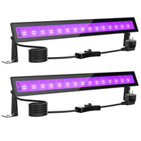 1 x RAW Customer Returns Onforu 2-pack 27W LED black light, UV spotlight with switch, IP66 waterproof black light lamp, UVA 400nm black light floodlight for 50 sqm room, floodlight for neon color, Halloween, Christmas, party decoration - RRP €50.41