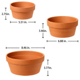 1 x RAW Customer Returns Pack of 3 terracotta clay pots flower pots with drainage hole succulent plant pots herb pot ideal for plants crafts wedding gift - RRP €25.2