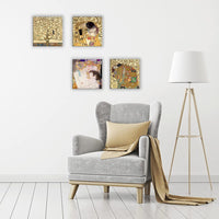 1 x RAW Customer Returns D M ART Modern Paintings Gustav Klimt 4 pieces 30x30 CM each Print on canvas Canvas Classic Art Furnishings Furnishings for kitchen, bedroom, living room, lounge, bar, office, restaurant - RRP €47.88