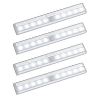 1 x RAW Customer Returns Motion detector interior battery, OxyLED pack of 4 cabinet lights with motion detectors with stick-on magnetic strips, auto on off light strip with motion detectors, LED cabinet lighting for stairs, kitchens - RRP €25.99