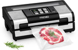 1 x RAW Customer Returns FRESKO Vacuum Sealer for Food, Automatic Professional Vacuum Sealer with Dry and Wet Mode, with Rolled Bag Slot and Cutter, Stainless Steel, Black - RRP €99.99