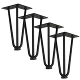 1 x RAW Customer Returns Qrity Hairpin Table Legs, 3-Bar Hairpin Feet, DIY Black Hairpin Coffee Table Legs Heavy Duty Metal Furniture Leg for End Table, Bench and Nightstand, Set of 4, 8  - RRP €34.52