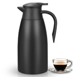 1 x RAW Customer Returns 2 liter stainless steel vacuum flask, teapot, double layer vacuum coffee pot, with 12 hours of heat storage, cold storage, black - RRP €20.16