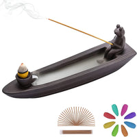 1 x RAW Customer Returns ChangWanna Incense Holder Backflow Incense Burner - Incense Holder Frog Ceramic, Incense Waterfall Incense Fountain with 12 Incense Cones 45 Incense Sticks for Yoga Meditation Accessories - RRP €20.3