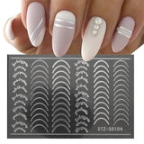 3 x Brand New Adisno 8 Sheets Nail Stickers Striping French Decorations, Line Decal Nail Stickers, DIY Nail Art Decorations Stickers for Nail Decoration - RRP €24.15