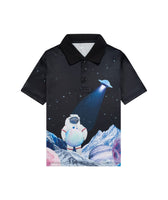 1 x Brand New LLdress Polo Shirt Boys Short Sleeve Classic Polo Shirt Breathable T-Shirts Summer Quick-drying Polo Shirt for Children Astronaut-L  - RRP €27.6