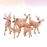 15 x Brand New Amosfun 6pcs Deer Family Christmas ornament artificial Deer Model Wild Forest Animal Woodland Deer Elk Christmas Craft decor Miniature Reindeer Table Figurines Combined Pattern  - RRP €253.95