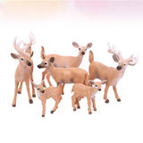 15 x Brand New Amosfun 6pcs Deer Family Christmas ornament artificial Deer Model Wild Forest Animal Woodland Deer Elk Christmas Craft decor Miniature Reindeer Table Figurines Combined Pattern  - RRP €253.95