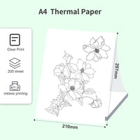 1 x RAW Customer Returns Bisofice A4 Thermal Printer Paper 200 sheets, Compatible with Portable Printer L81 A40 M832 M834 M08F, BPA Free, 210x297 mm - RRP €24.99