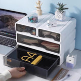 1 x RAW Customer Returns ZPONEED 4 Pack Desk Organizer, Stackable Office Organizer Storage Box, Drawer Organizer for Pens, Staplers, Sticky Notes, A4 Paper - RRP €39.99