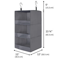 1 x RAW Customer Returns GRANNY SAYS hanging organizer with 3 compartments, 2 pieces hanging storage closet, wardrobe organizer hanging, gray hanging shelf, closet hanging organizer, foldable hanging shelf fabric, hanging organizer - RRP €22.49