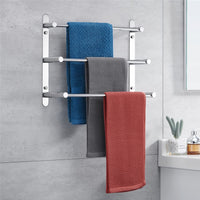 9 x Brand New Lolypot towel rail multilayer 304 stainless steel, towel holder wall shelf, towel rack wall mounted, wall bath towel holder 3 bars, bath towel rail for bathroom and kitchen - RRP €411.84