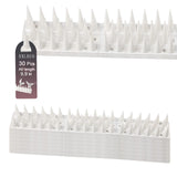 1 x RAW Customer Returns EXLECO 30Pcs Bird Repellent Pigeon Repellent 10 Meter Bird Repellent Spikes 3 Rows Plastic Animal Repellent Spikes for Cat, Sparrows, Martens, Fence, Windowsill, Roof White, 3.5 cm High - RRP €42.9