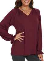 7 x Brand New Tapata Women s T-Shirts Casual Long Sleeve V-Neck Ruffle Tunic Blouses Loose Fitting Sweatshirts Elegant - RRP €193.2