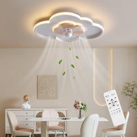 1 x RAW Customer Returns Baerolc Ceiling Fan with Lighting, 50CM Cloud Ceiling Light with Fan 32W Dimmable LED Ceiling Lamp with Fan 6 Speeds Ceiling Fan for Bedroom Living Room Kitchen - RRP €98.21