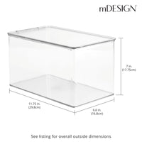 1 x Brand New mDesign Set of 4 Toy Storage Bins - Stackable Plastic Storage Box with Lid - Toy Container for Drawing and Craft Supplies for Bedroom - Clear - RRP €19.2