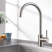 1 x RAW Customer Returns CECIPA kitchen faucet made of SUS304 brushed stainless steel, 360 swivel high pressure kitchen faucet, single-lever sink faucet, mixer tap - RRP €34.67